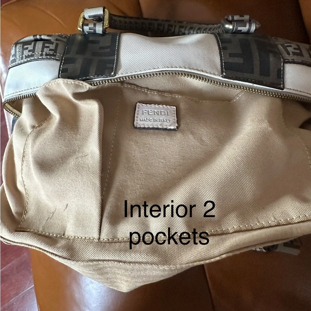 Fendi White and Brown Satchel - Picture 13 of 16
